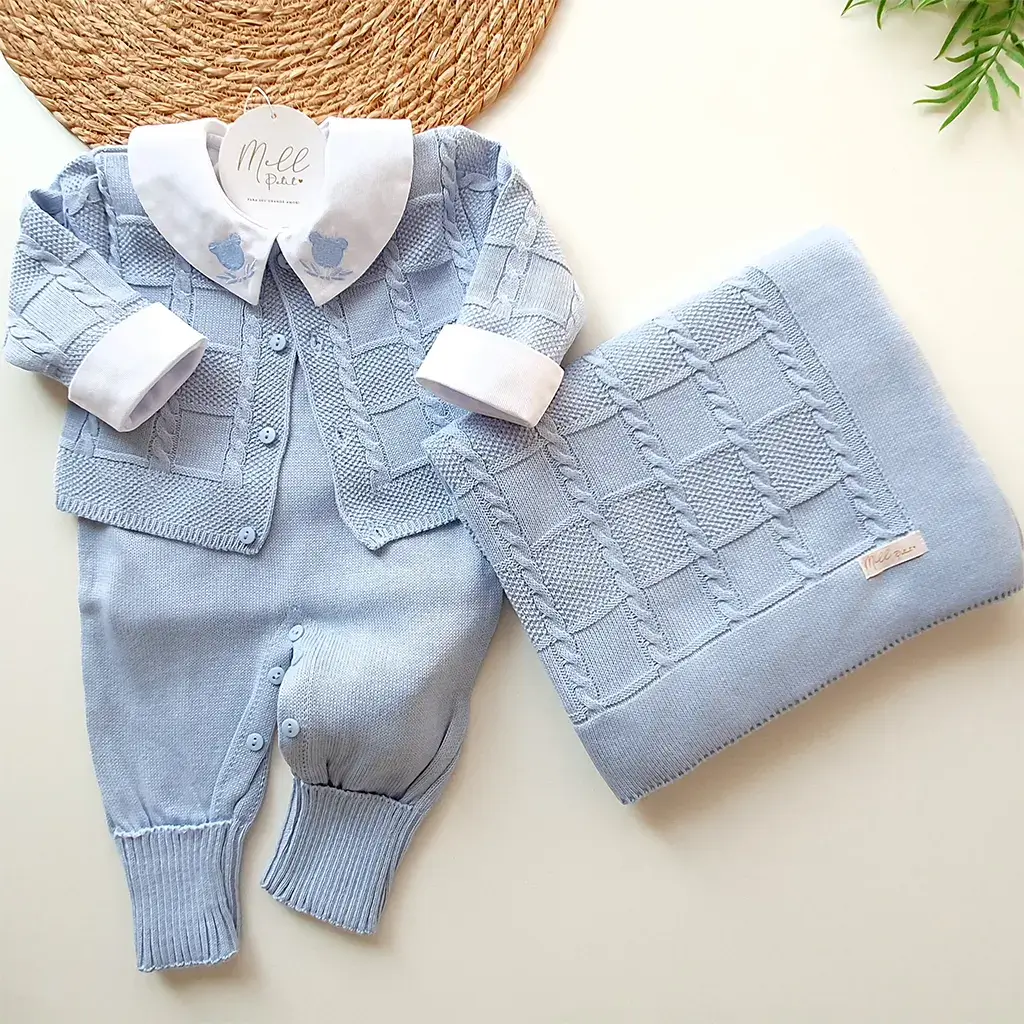 Kit Saída Maternidade Milão Quadriculado