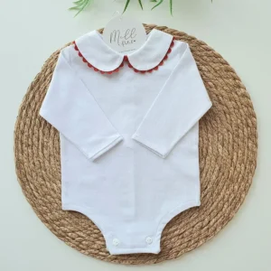 Body Gola com Guipir Vermelho